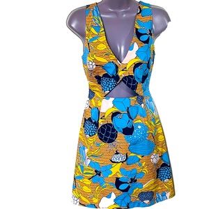 Zara Floral Print Cutout Mini Dress